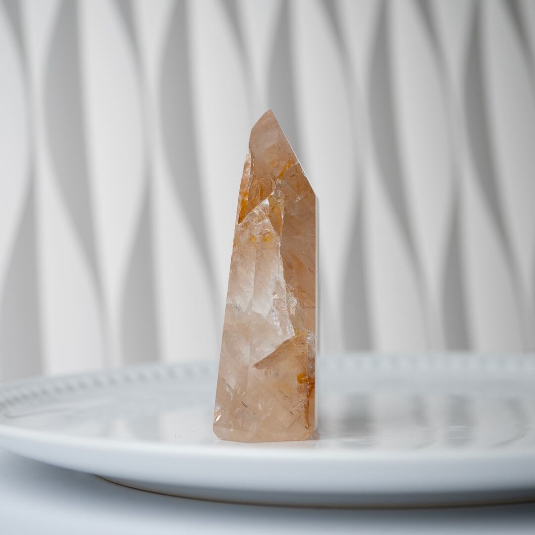 ♡100フォロー感謝価格♡ 宝石質　ローズクォーツ　ゴールデンヒーラー　タワー ♡100フォロー感謝価格♡ 宝石質ローズクォーツゴールデンヒーラータワー