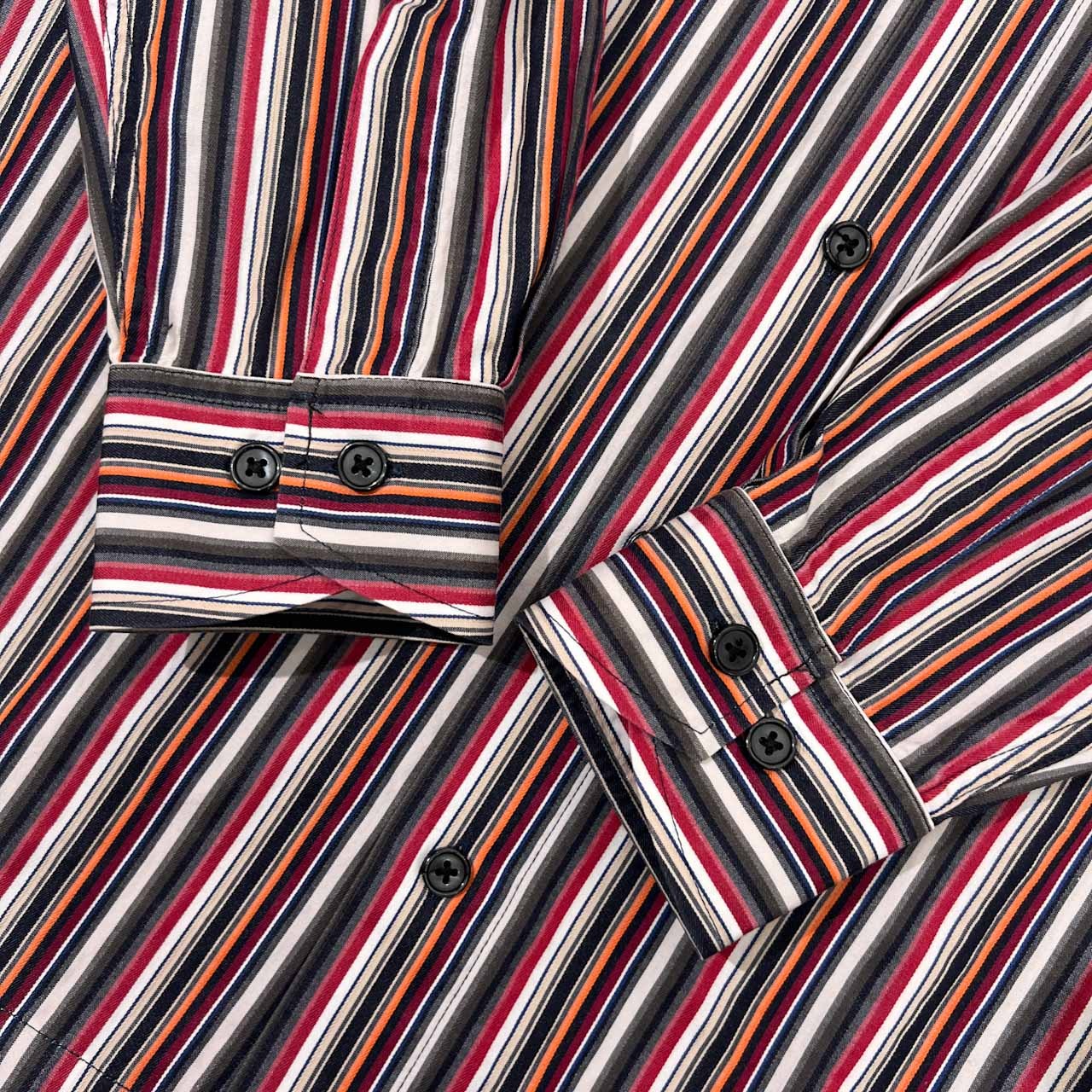90s ARAMIS アラミス ストライプ 長袖シャツ S/マルチ メンズ ビンテージ