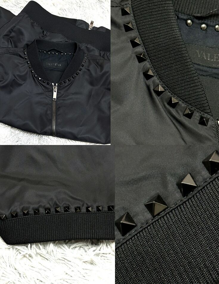VALENTINO ヴァレンティノ ブラック アンタイトルド ナイロン ボンバー