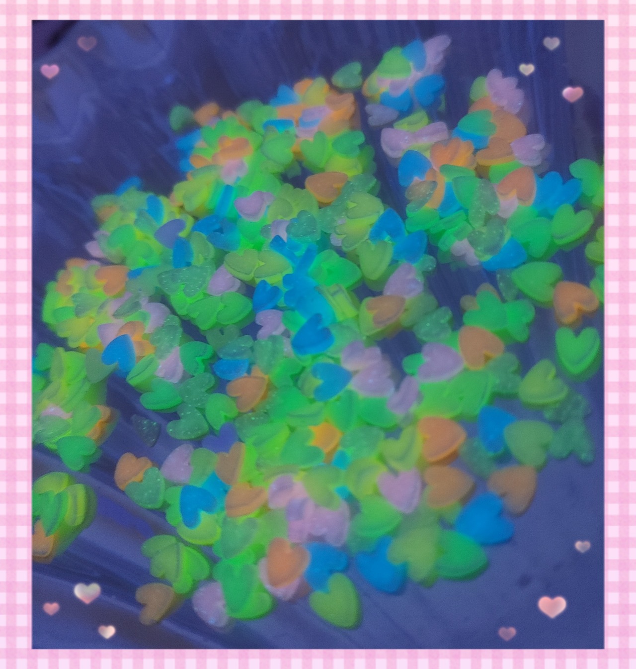 [10g]夜光カラフル♡ハートスライス