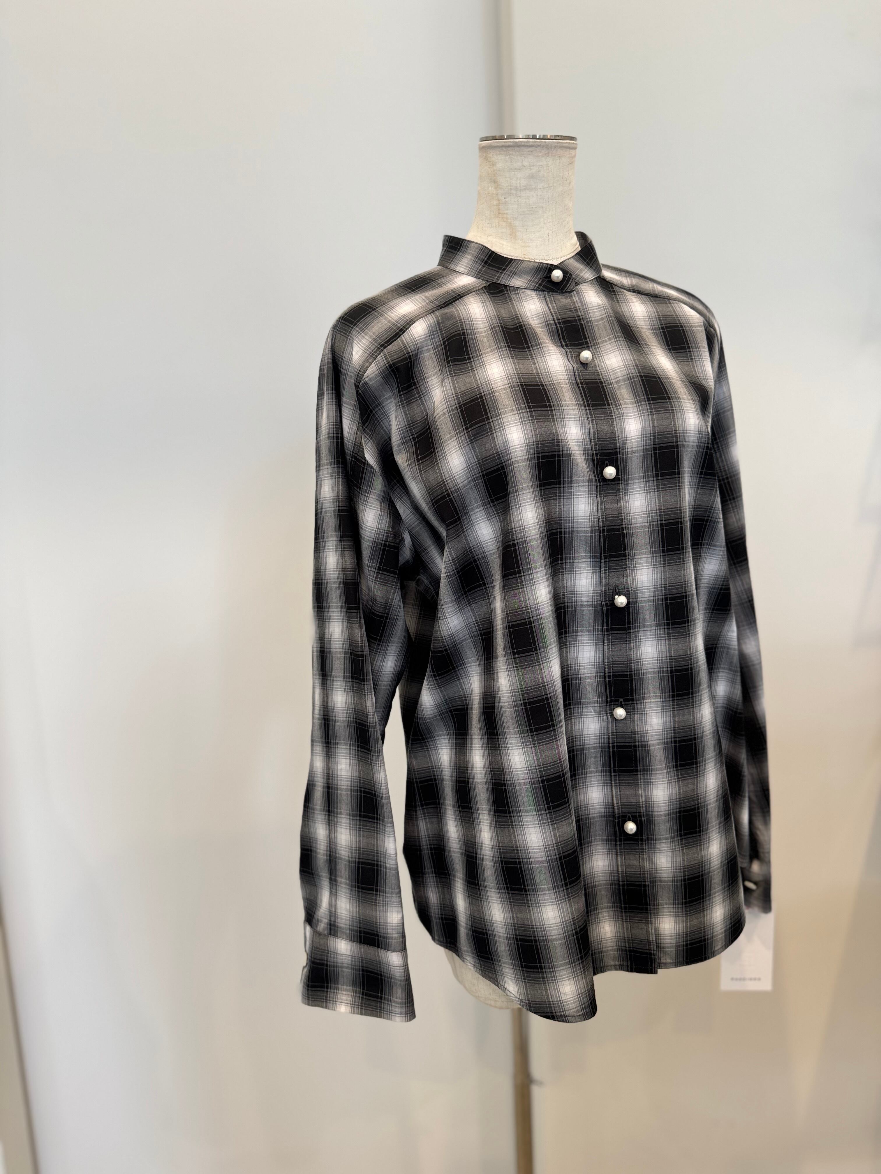 【PASSIONE】パールボタンチェックシャツ