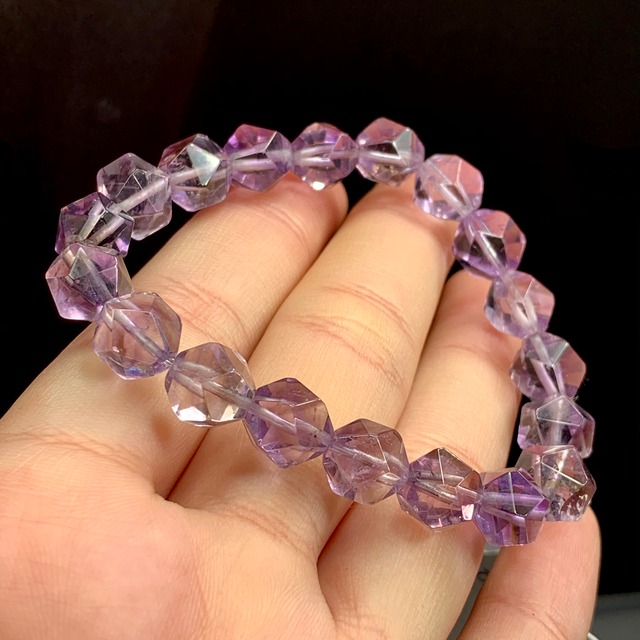 2.キラキラ☆アメジスト♪ダイヤモンドカットブレスレット