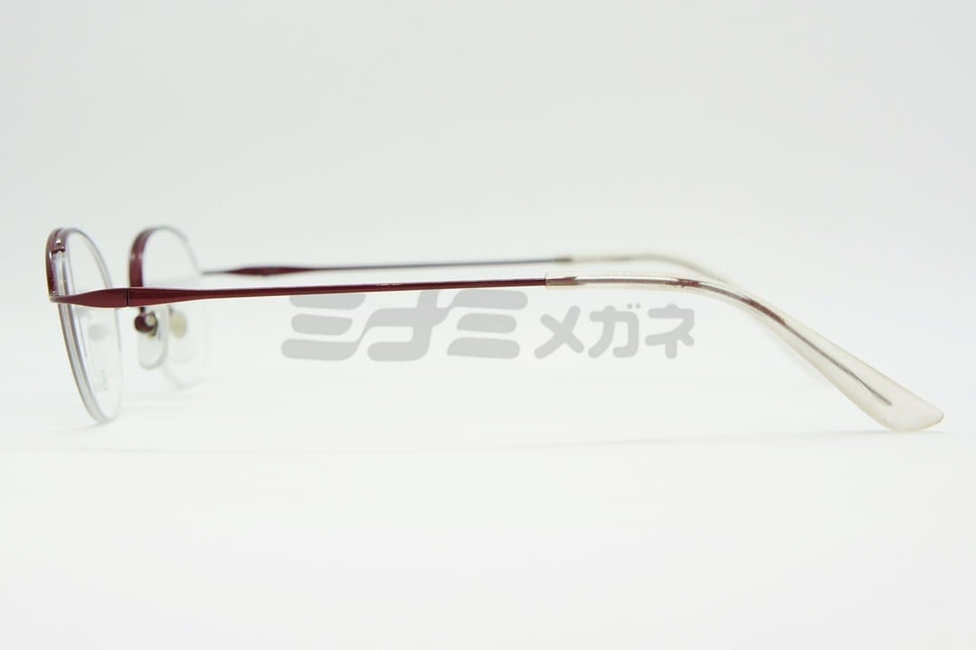 Zparts メガネ Z-108 Col.RE オーバル ハーフリム ナイロール 半リム