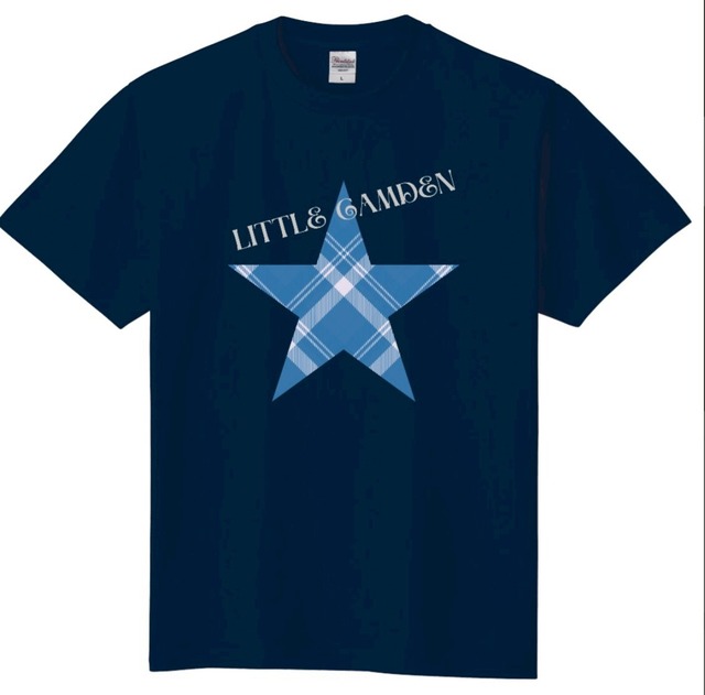 チェックスターTシャツ ブルー