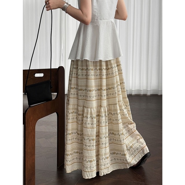 floral design A-line skirt