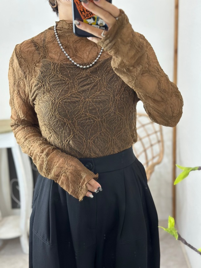 【MICCALE MICCALE】レースハイネック