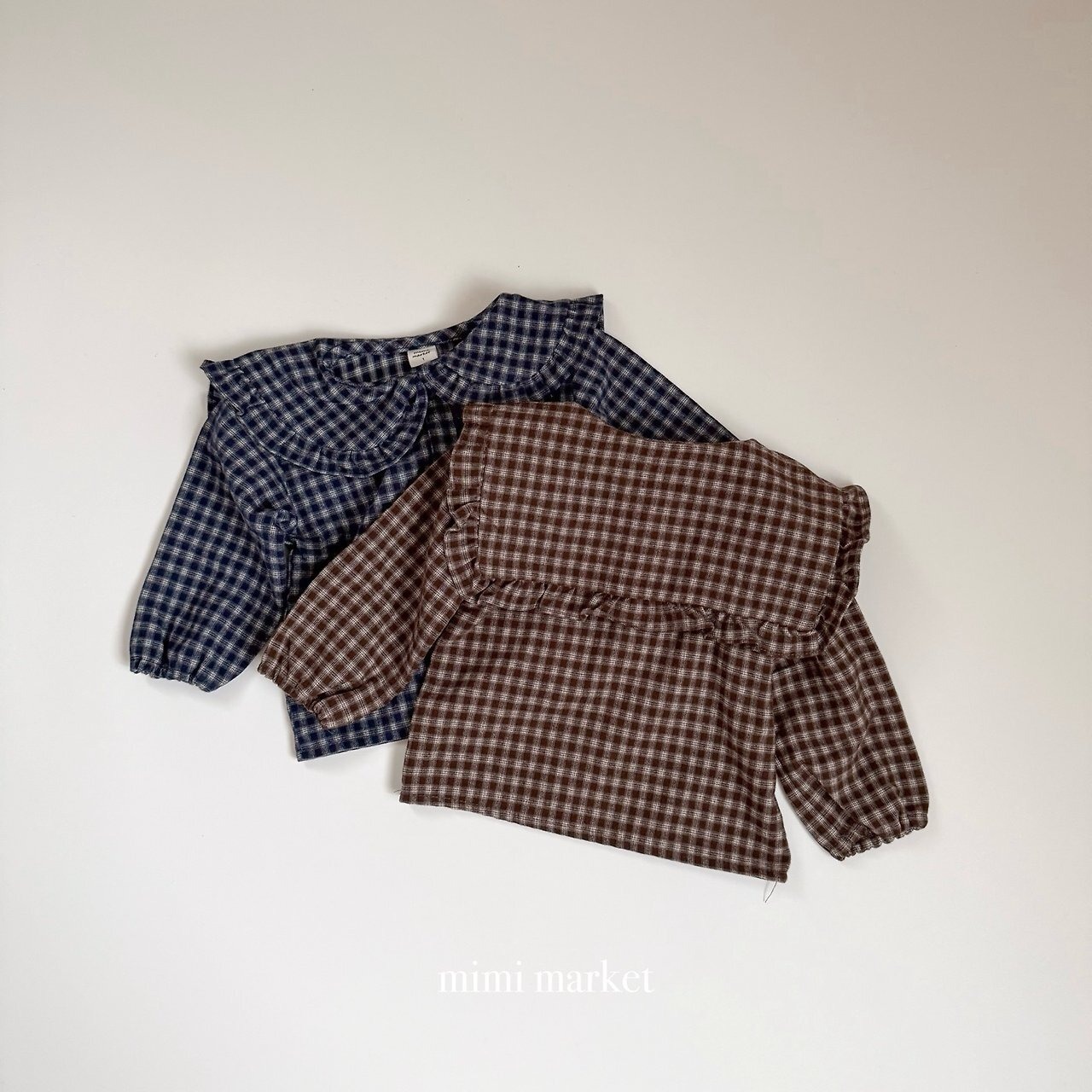 ミミマーケット / mimimarket / チェックフリル襟ブラウス / 韓国子供服 / キッズ / 26winter〖取寄〗*S~L*