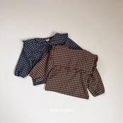 ミミマーケット / mimimarket / チェックフリル襟ブラウス / 韓国子供服 / キッズ / 26winter〖取寄〗*S~L*