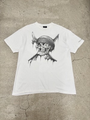 00s STUSSY × NEIGHBORHOOD/BONEYARDS/Skull print Tee/2008年/L/スカルプリントTシャツ/ネイバ－フッドコラボ/ステューシー