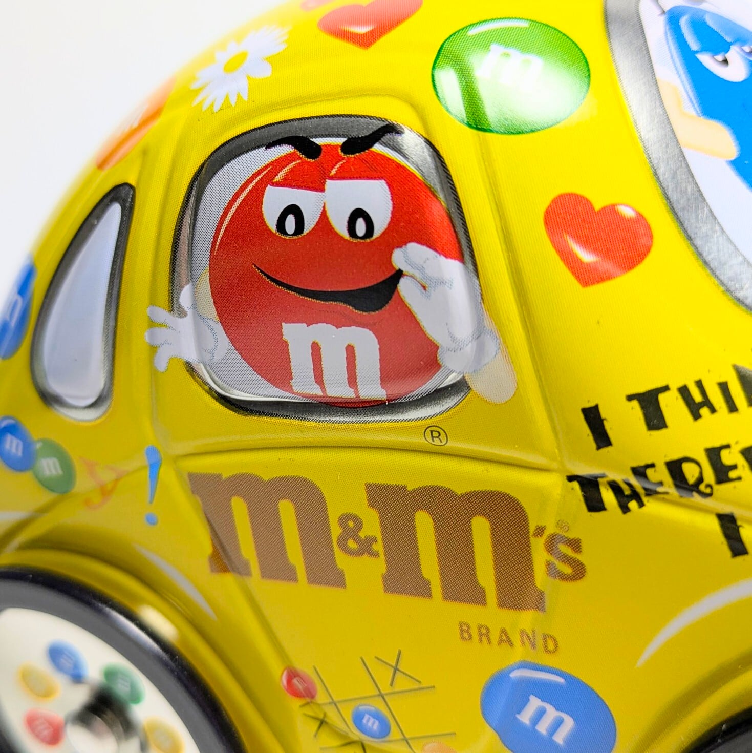 ☆ VINTAGE 90' ☆【 m&m's（ エムアンドエムズ ）】 『 バレンタイン 』ティン缶 ワーゲン風 / VINTAGE / ビンテージ 〚アメリカン雑貨 アメトイ〛