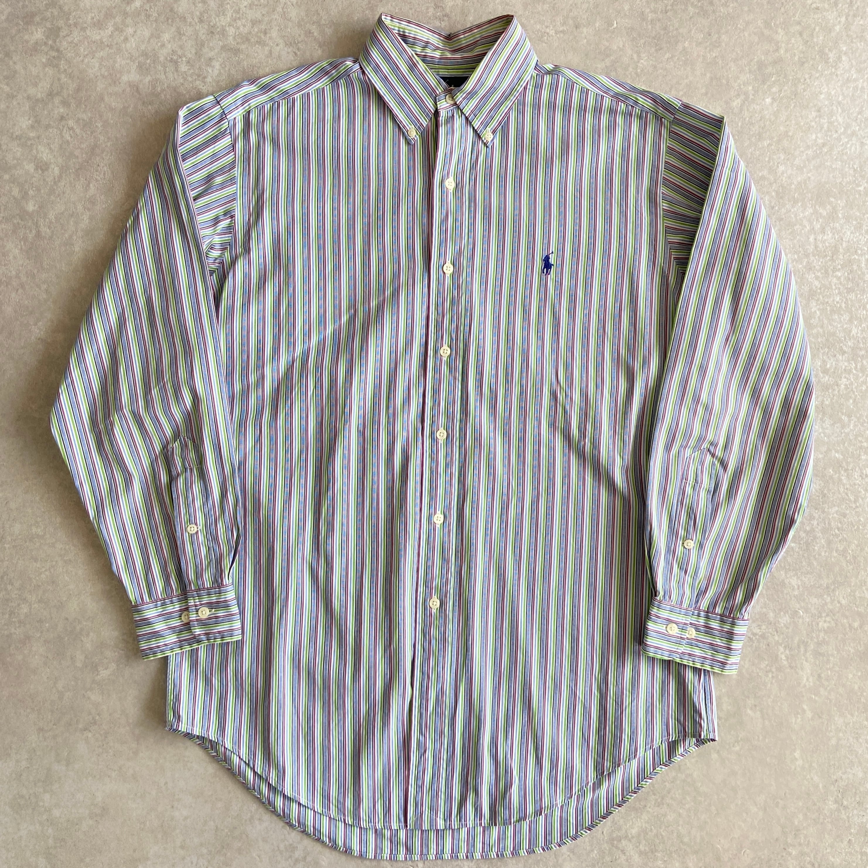 1990s Polo Ralph Lauren L/S Stripe Shirt L H626