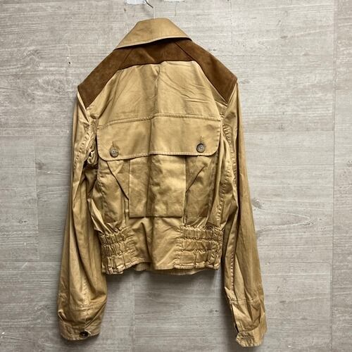 Ralph Laurent ラルフローレン ライダースジャケット ベージュ XS 【中 