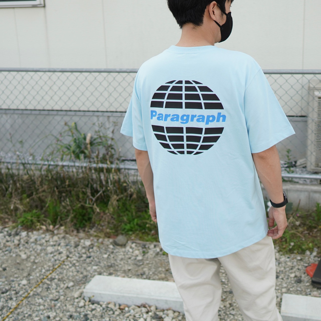 paragraph【パラグラフ】カラフルバックプリントロゴBIGtシャツ／ブルー07