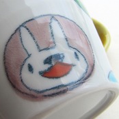 村田菜穂美作　オーレマグカップ　「まる紋アニマル」黄色いハンドル　［2104130000232］