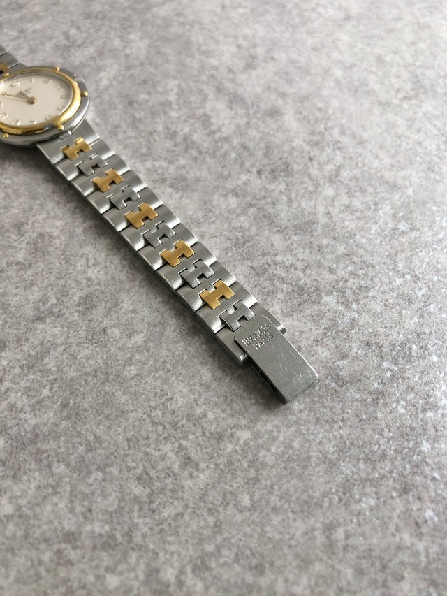 HERMES エルメス 腕時計 シルバー×ゴールド ステンレススチール クウォーツ クリッパー vintage ヴィンテージ オールド ud4ac3