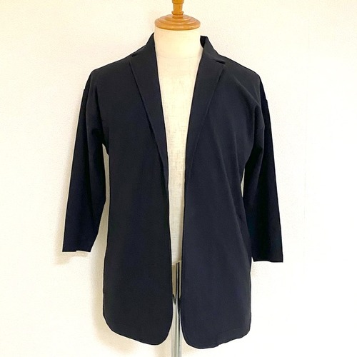 Ice Summer Button-less Tailored Cardigan　Black