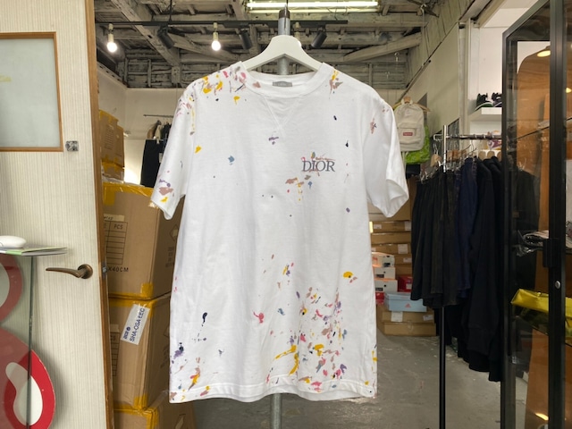 Dior LOGO PAINT SPOTS OVERSIZED TEE WHITE SMALL 98313