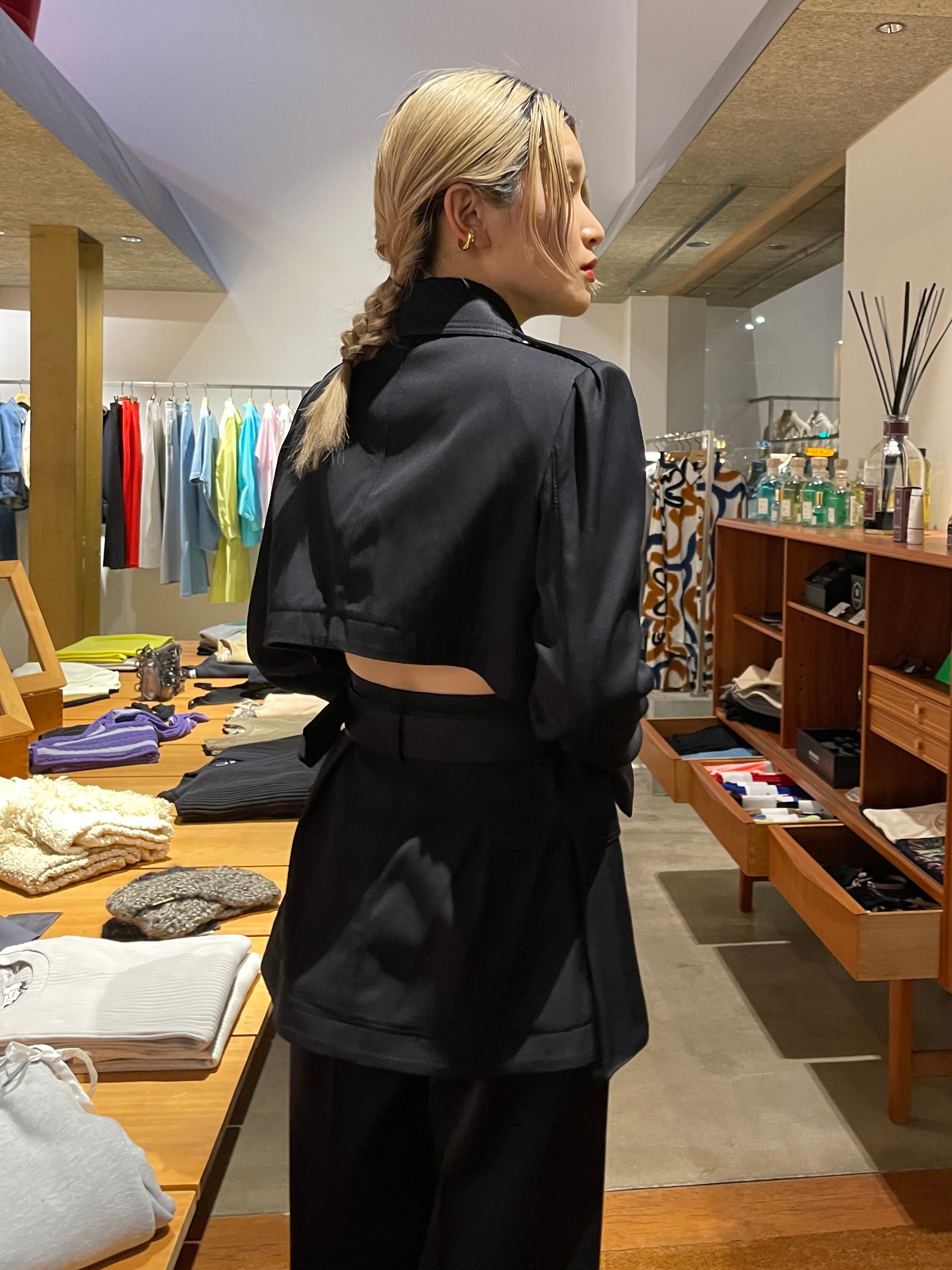 23SS】FETICO フェティコ / BELTED RAYON TWILL JACKET | TRENT 