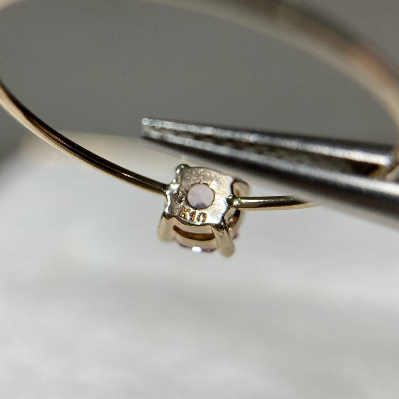 お花みたいなスピネル お試しリング K10 9号 約3.7mm 新品