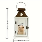 木製ハリケーンキャンドルホルダー 金色のハンドル付き 上品なテーブルセンターピース