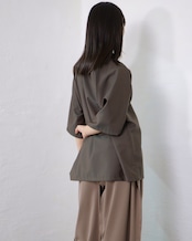 itochi - Wool & Kid mohair Tropical half sleeve shirt ：iridescent brown｜玉虫色トロピカル／キッドモヘア混／ションヘル織機