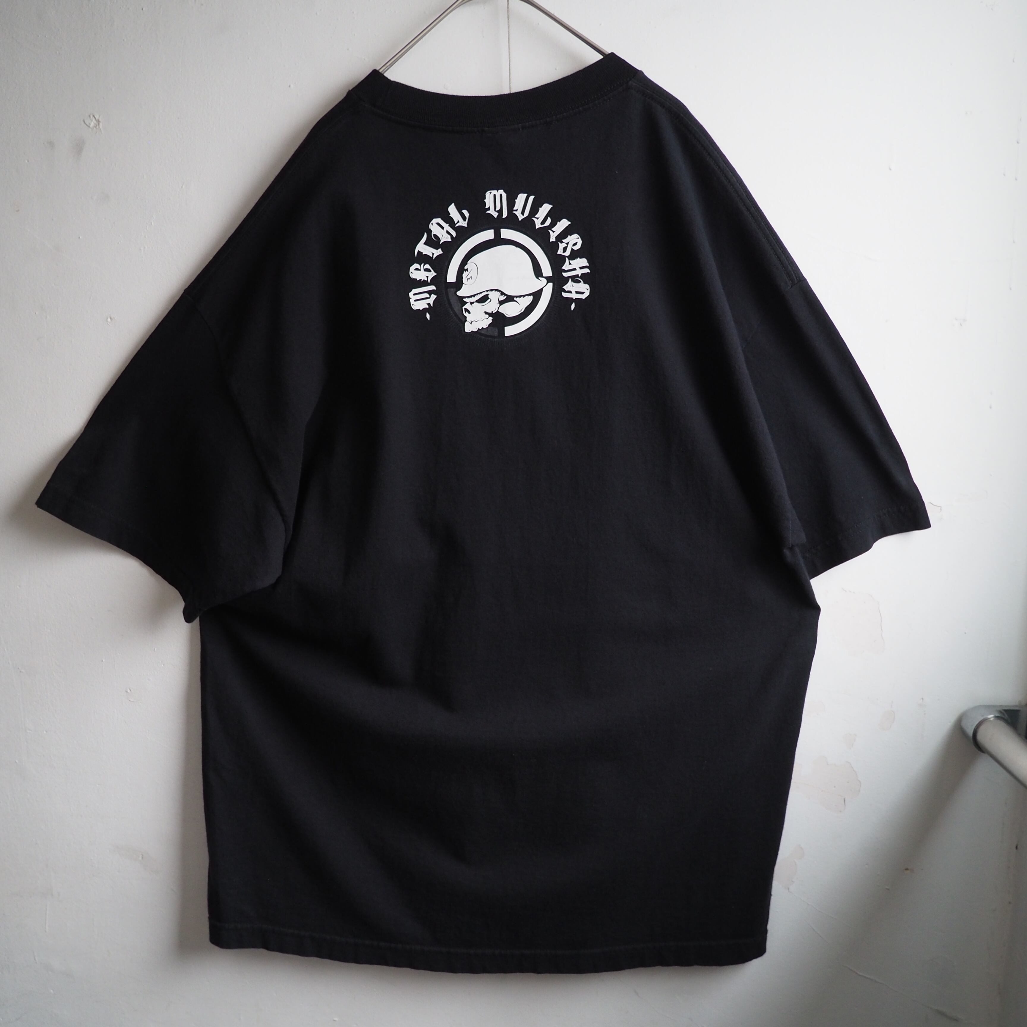 Bone prayer human graphic printed Black loose S/S Tee