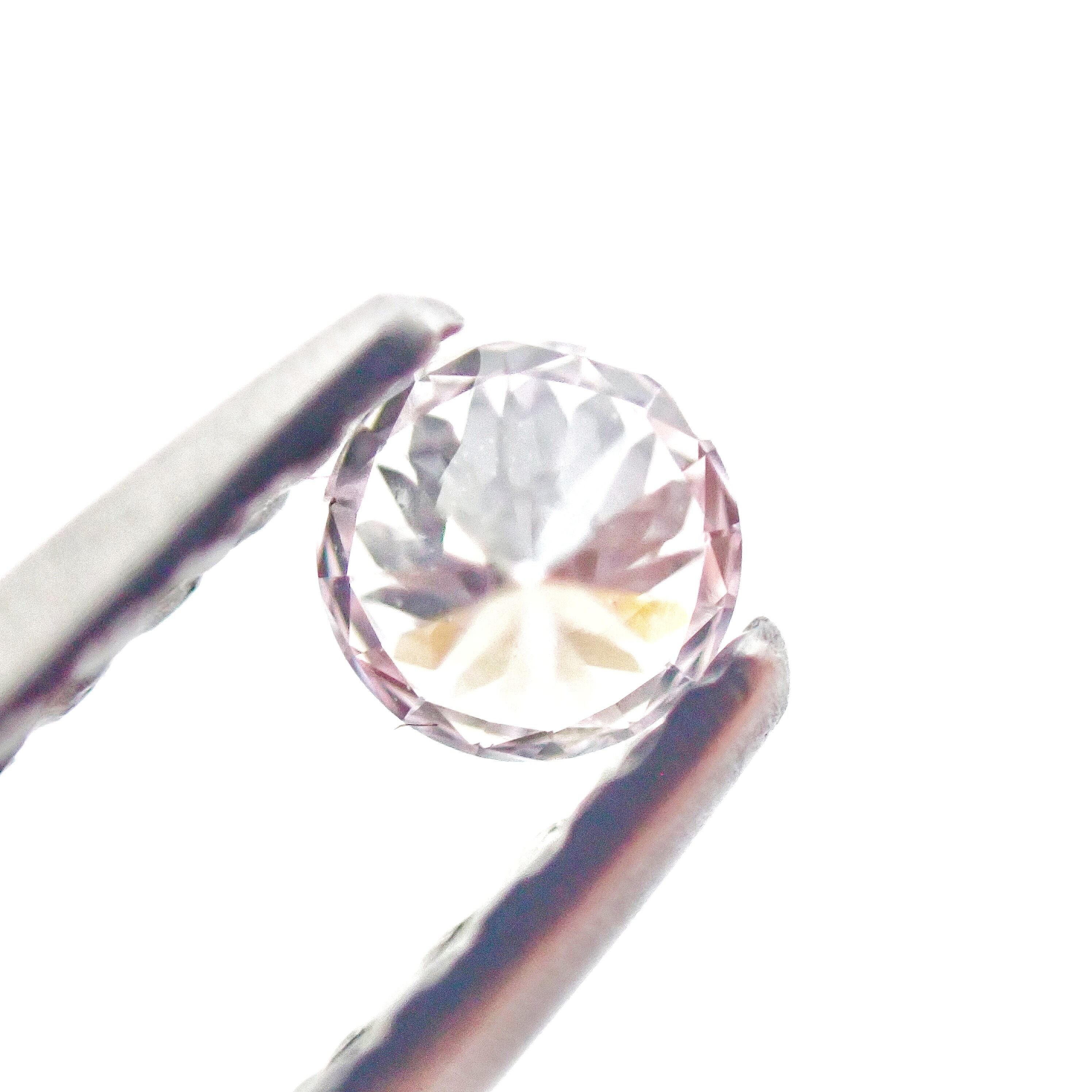 【希少】Faint Pink 0.084ct Round 2.7mm ダイヤ ダイヤモンド ルース 裸石 天然 AGTソーティング付き