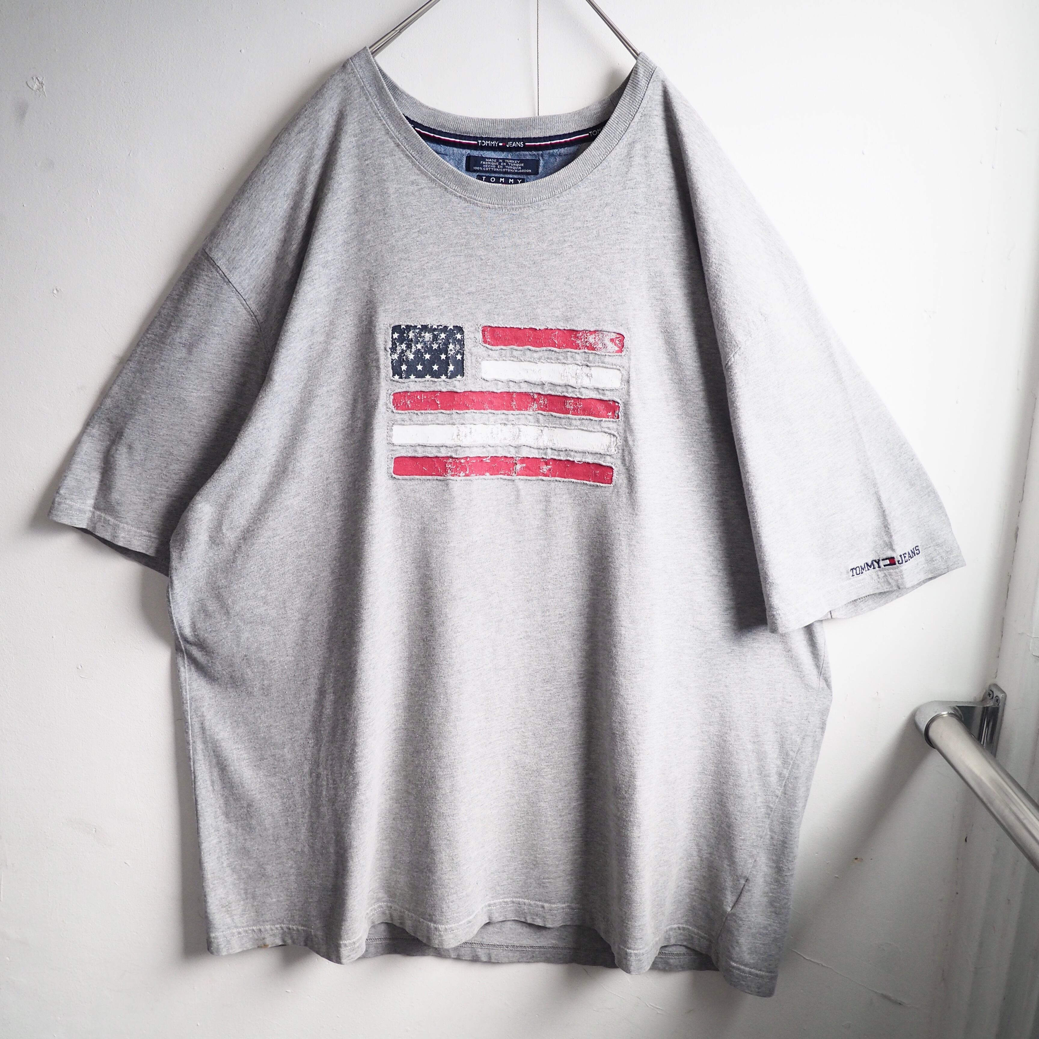 ” TOMMY HILFIGER ” American flag logo embroidery loose silhouette Tee