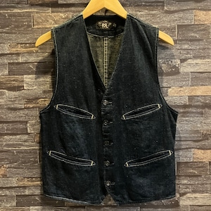 RALPH LAUREN METAL BUTTON DENIM VEST