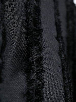 XXL fringe stripe open collar shirt