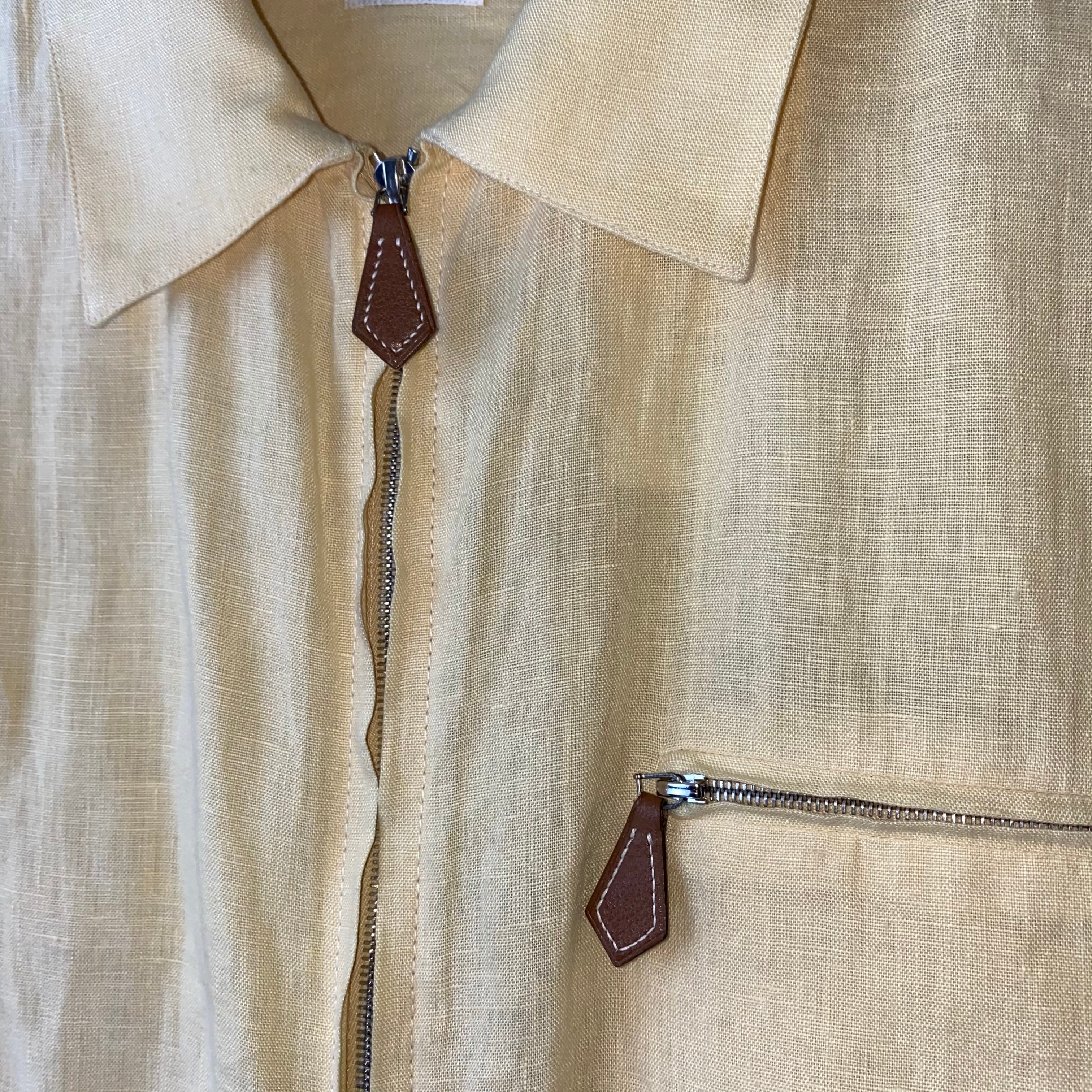 HERMES zip-up linen shirt | NOIR ONLINE