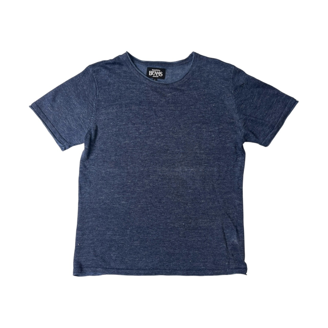 BEAMS ビームス FANDERS LINEN リネン100% 半袖ニット セーター L/ブルー