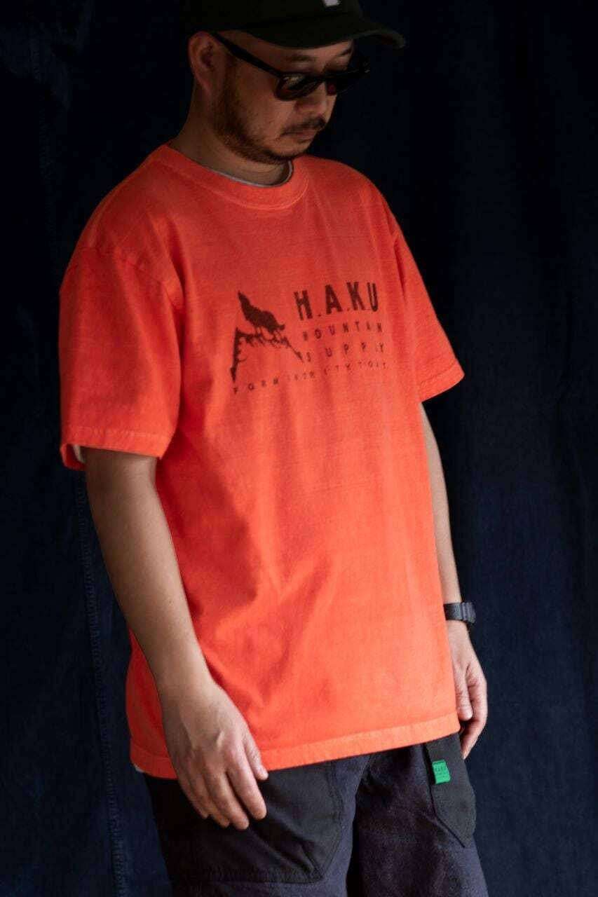 XLneru design works HAKU ムラ染め Tシャツ HAKUムラ染め半袖Tシャツ – LOG