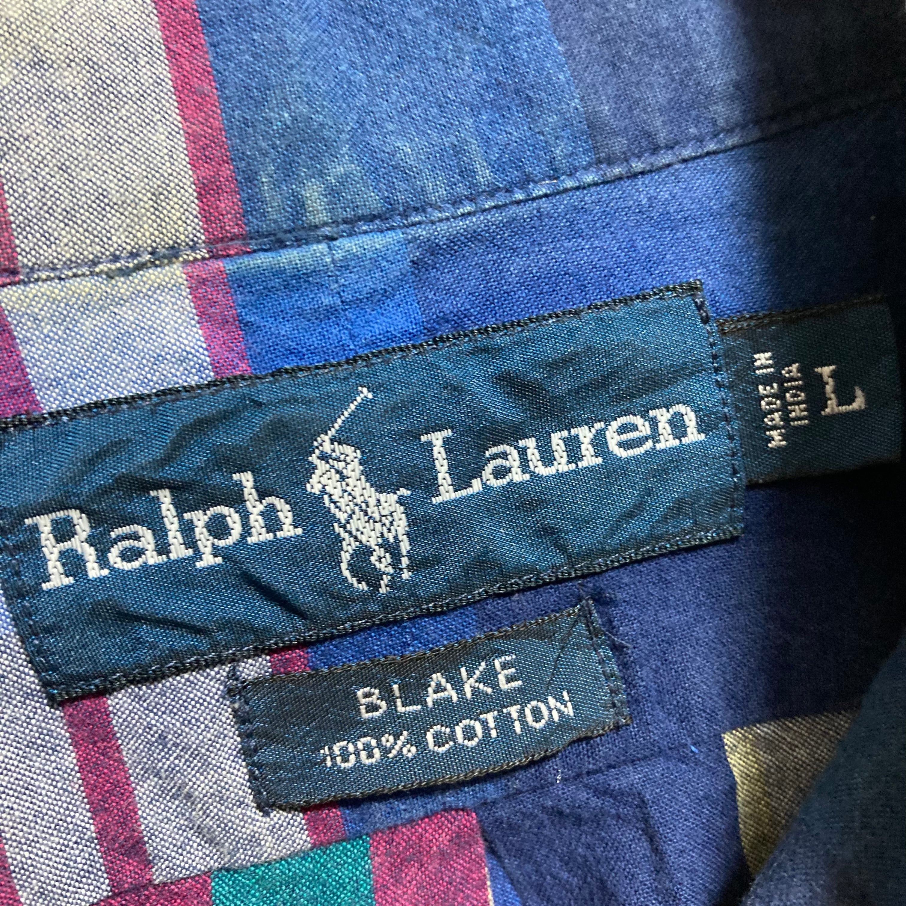 【Ralph Lauren】S/S Check BD Shirt L “BLAKE” ラルフローレン 半袖チェックシャツ チェック柄  ボタンダウンシャツ BDシャツ ブレイク 刺繍ロゴ ポニーロゴ ワンポイントロゴ アメリカ 古着