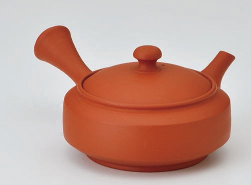 Y40 常滑焼 義翠作 本朱泥丸穴茶こし急須230cc 木箱入 伝統工芸士 急須