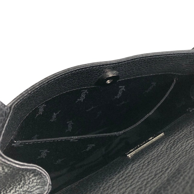 Yves Saint Laurent イヴ・サンローラン ショルダーバッグ ブラック ロゴプレート レザー ワンショルダー vintage ヴィンテージ オールド p2bexr