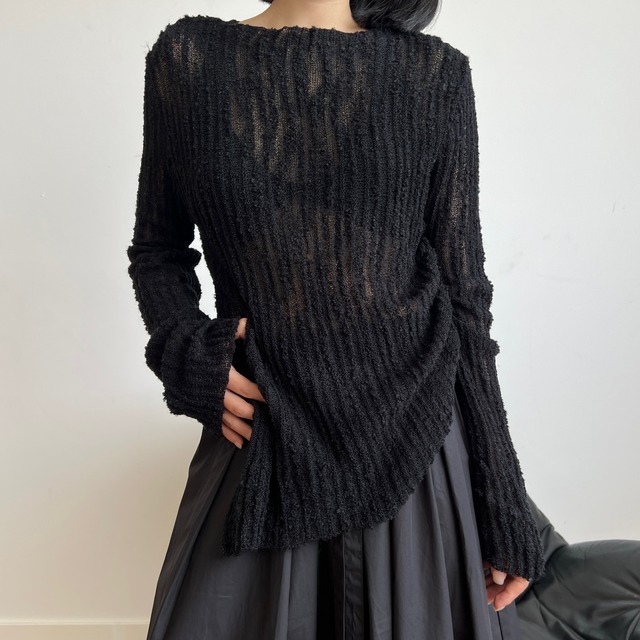 Side slit see-through knit S1321