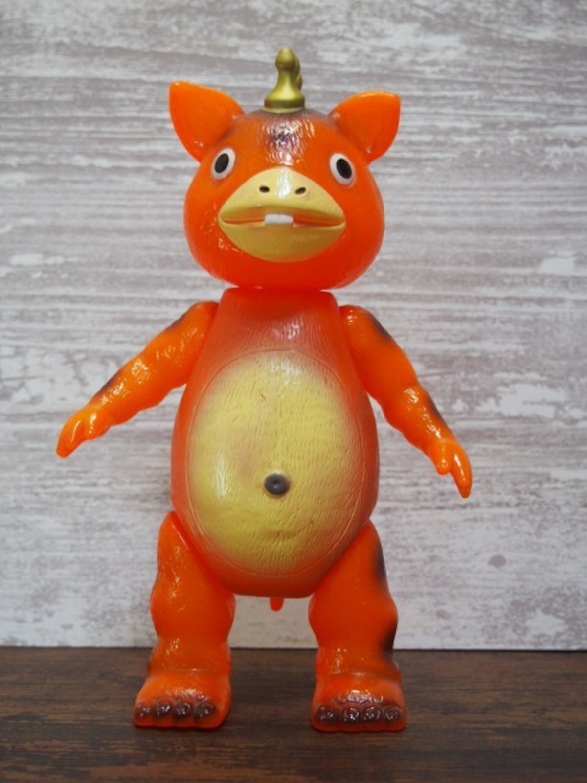 イヌクマ製復刻版】快獣ブースカ（クリアオレンジ） のソフビ 