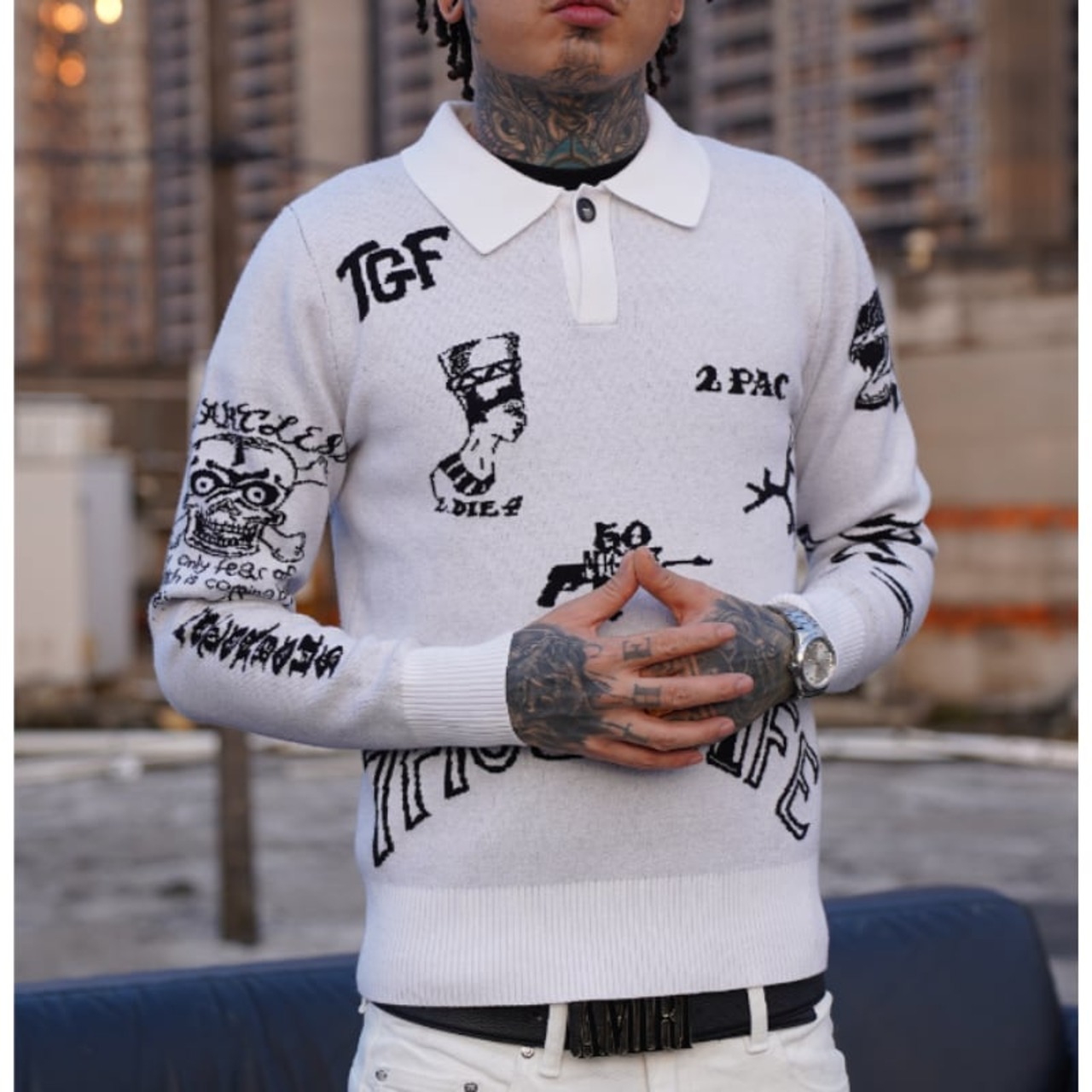 2COLOR/ TGFCLUB tattoo design polo tops - 2