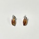 Vintage Amber & 925 Silver Botanical Pirced Earrings