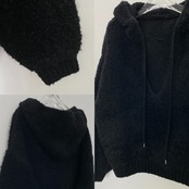 ブークレキーネックフーディーPO/ブラック