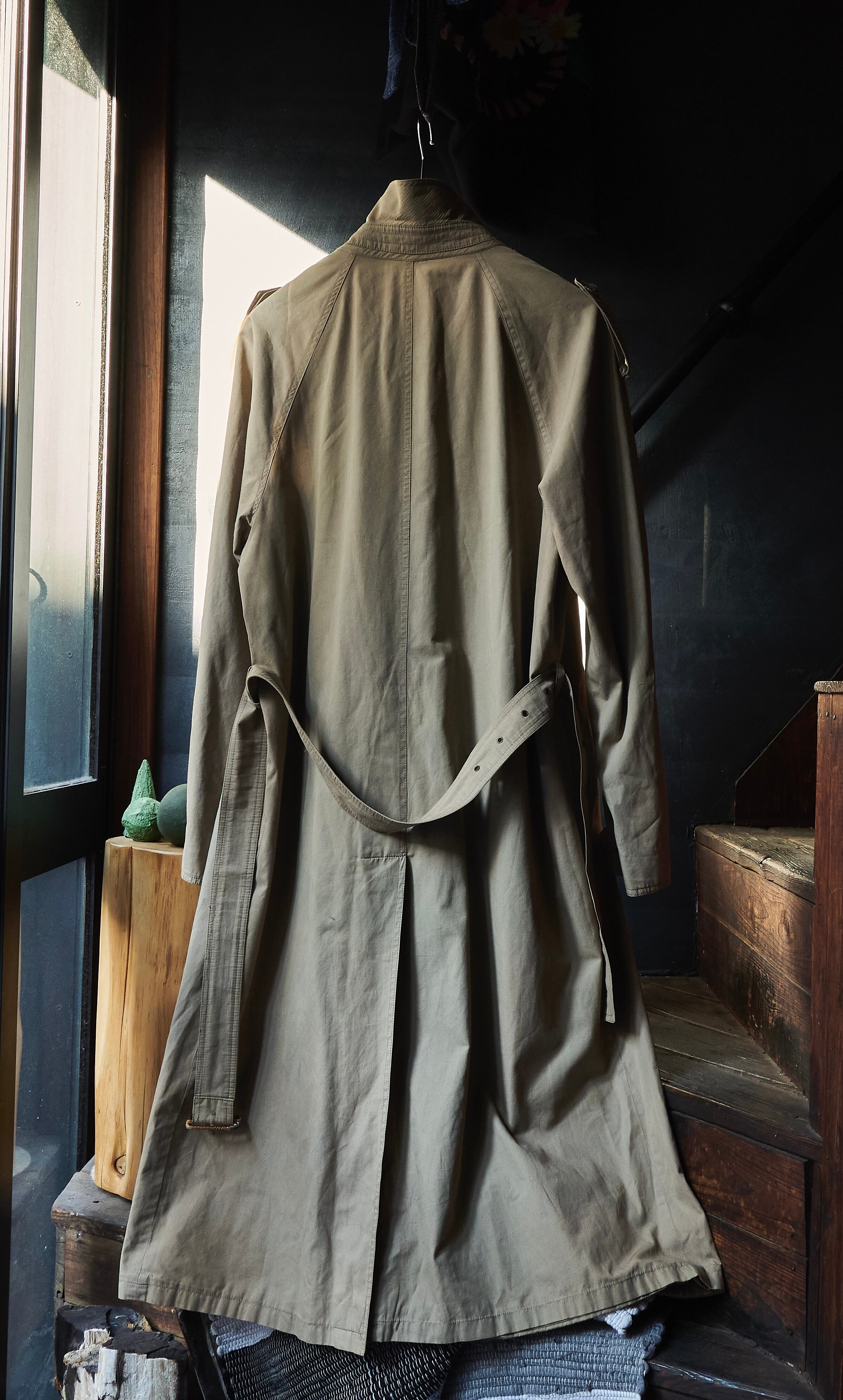 vintage allegri High-density cotton single trench coat | FOLLIEE.