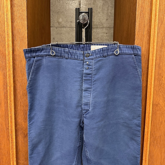 FRENCH VINTAGE BLUE MOLESKIN COTTON PANT ⑧