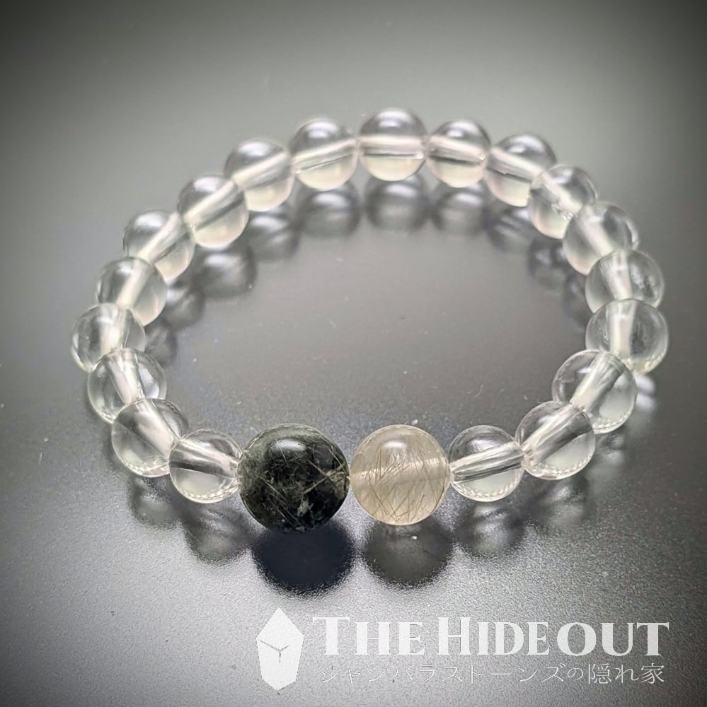 ヒマラヤ産鉱物アクセサリー035 ヒマラヤ水晶ブレスレット内包物入り