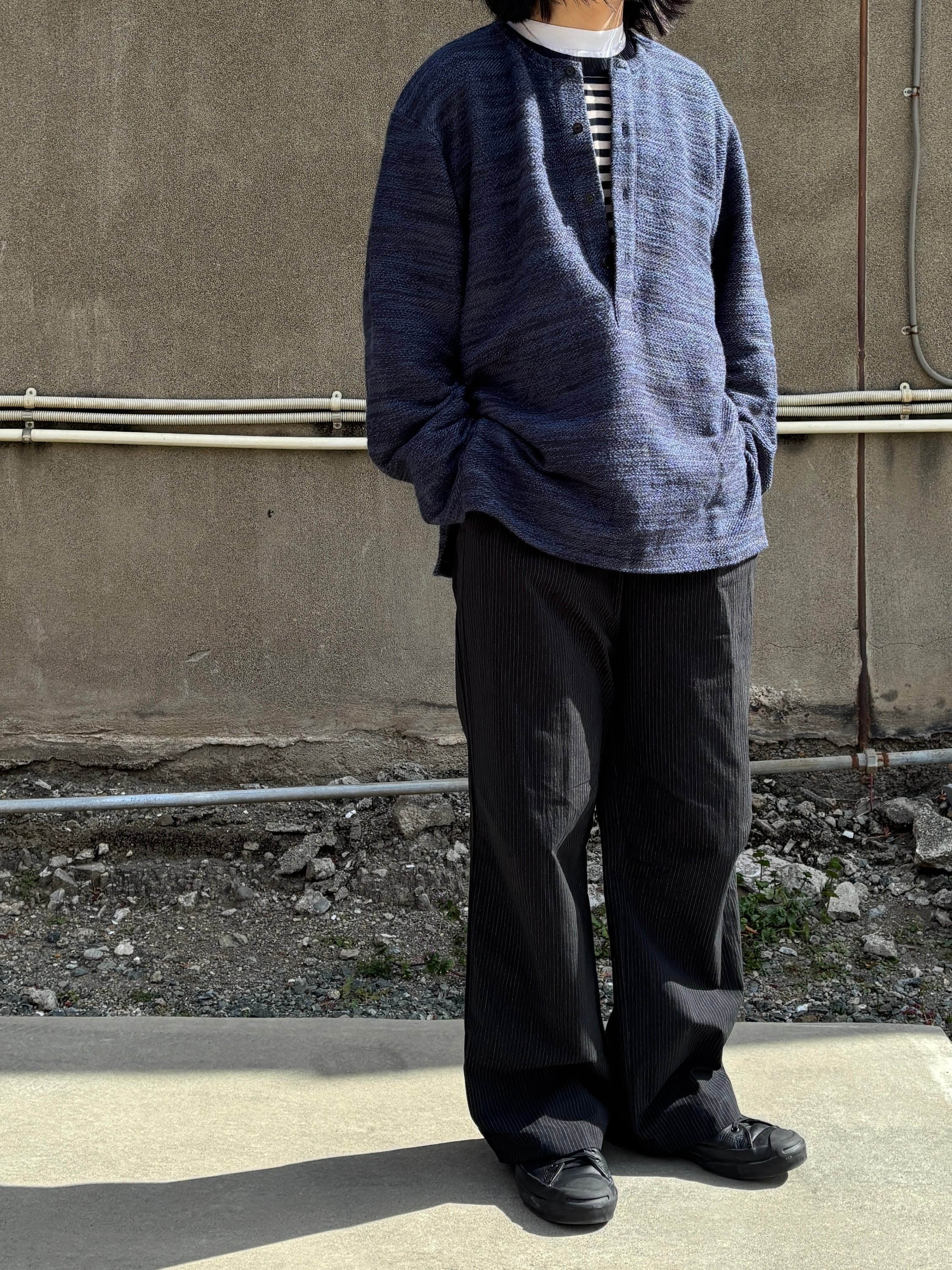 MATSUFUJI / Striped Wide Trousers (BLACK STRIPE) | THE MODERN AGE