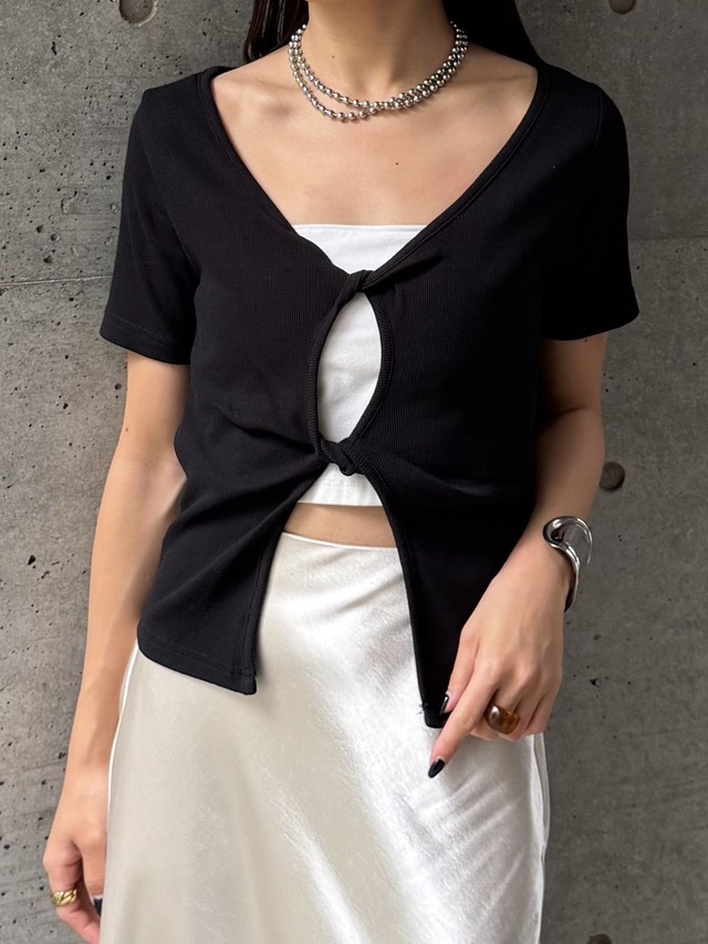 RIBBED SHORT SLEEVE TOP（ﾘﾌﾞｼｮｰﾄｽﾘｰﾌﾞﾄｯﾌﾟ）【1226331】select by Bab