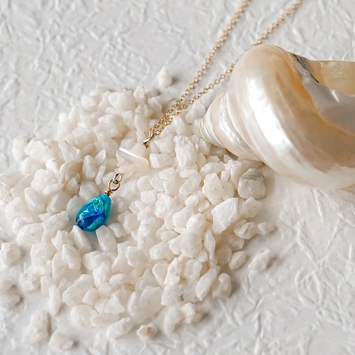 -HOTARU GLASS- cross shell necklace【14kgf】