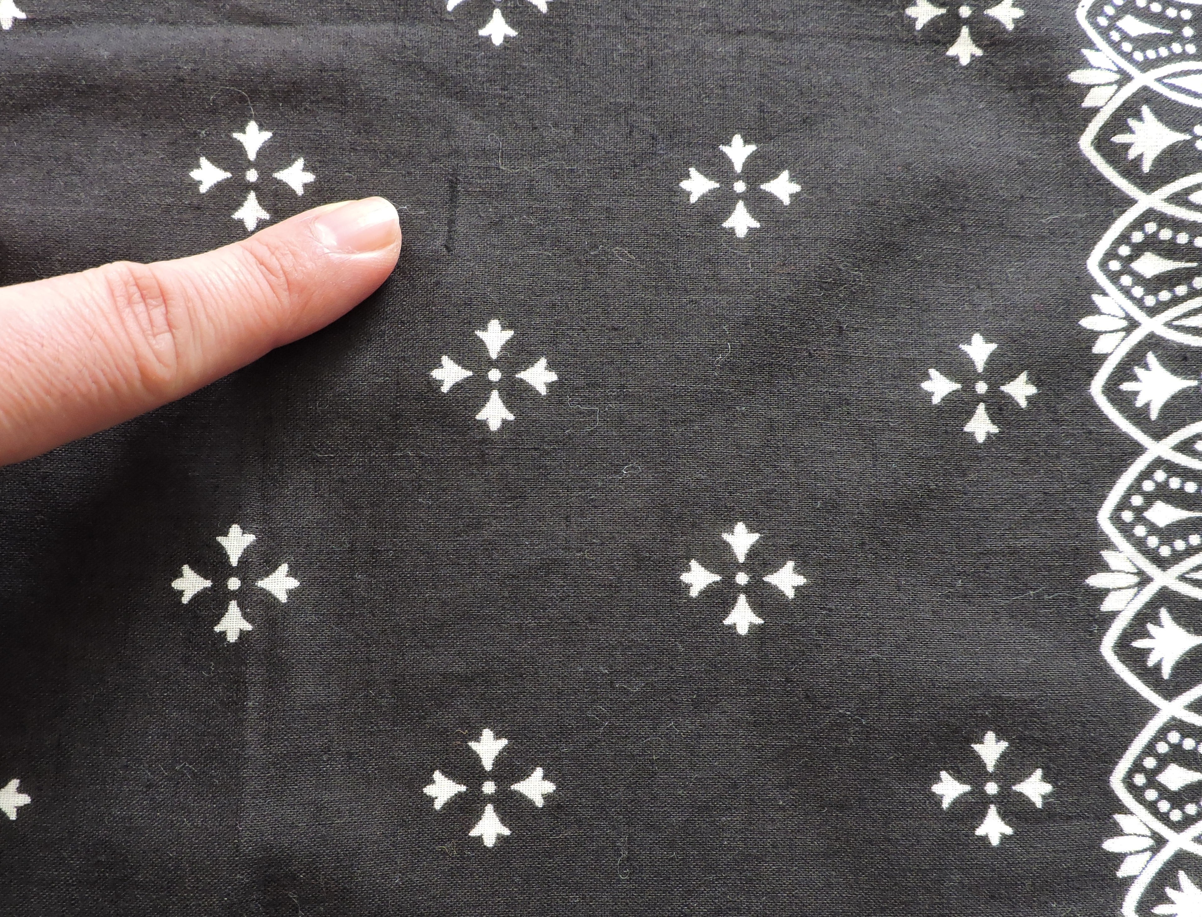 60s アイアンクロス RN14193 vintage BANDANA USA製 ブラック RN14193