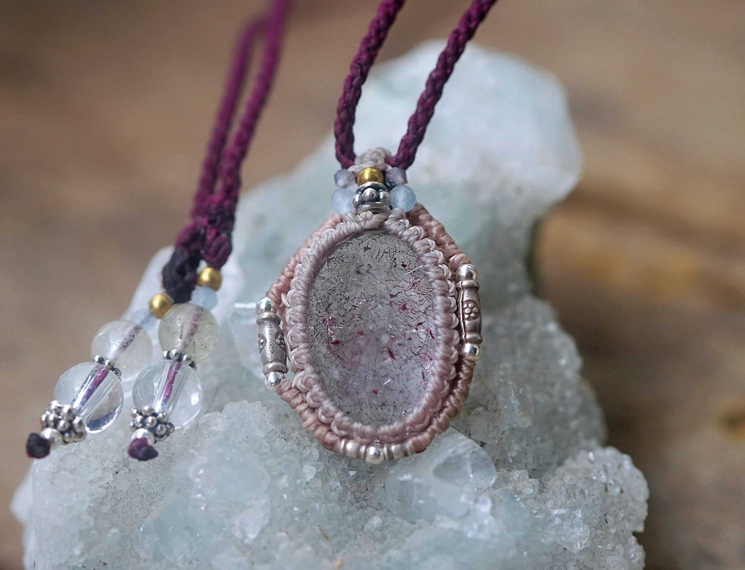 宝石スーパーセブン☆マクラメネックレス 1803 | Funky garuda