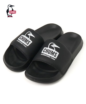 CHUMS チャムス ブービーフェイスロゴ シャワーサンダル メンズ｜軽量EVA・クッション性抜群｜室内外兼用 BLACK